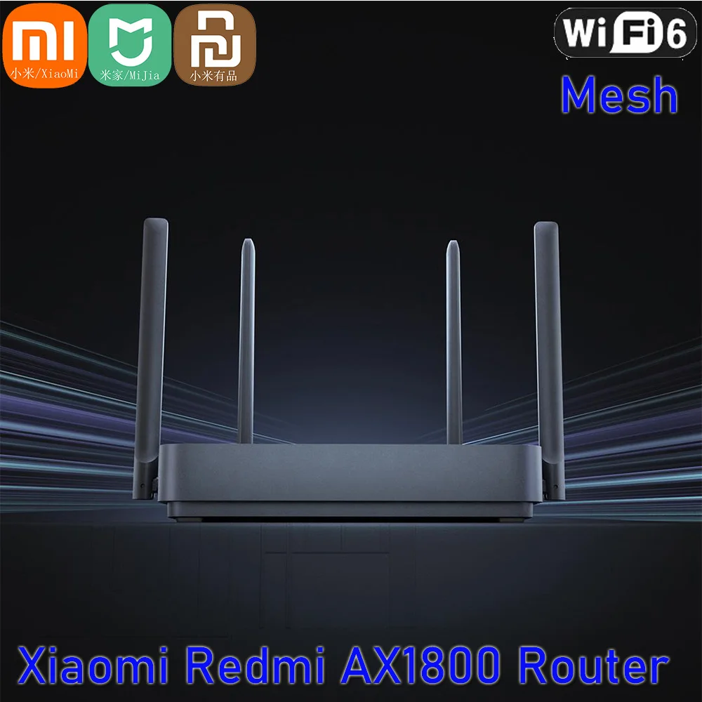 

Xiaomi Redmi Router AX1800 Wifi 6 Mesh WIFI Gigabit 2.4G/5.0GHz Dual-Band Wireless Signal Repeater Amplifier High Gain Antenna