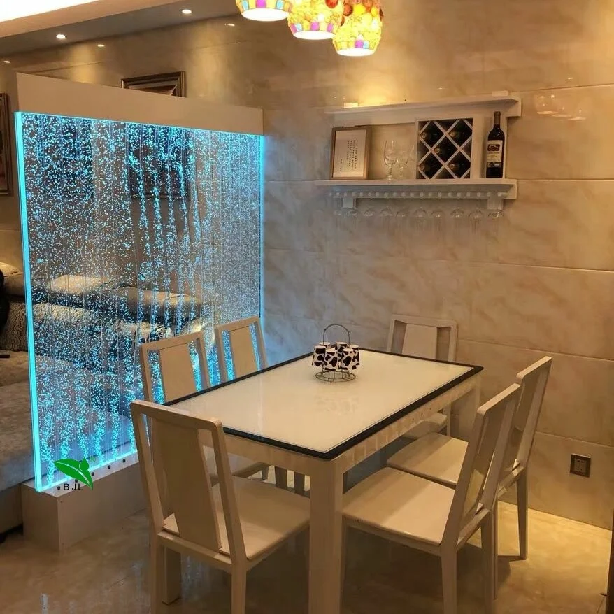 Parete con pannello a bolle per fontana d'acqua danzante in acrilico da pavimento con luce a led multi colori
