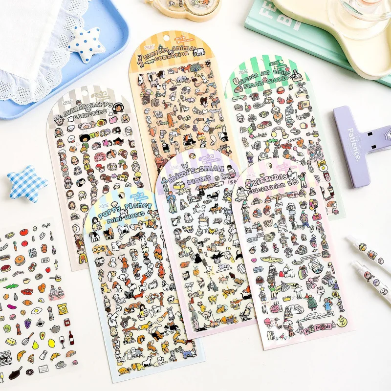 Yuezhen Cultural and Creative Colorful Little World Cute Stickers Journaling Stickers Children's Stickers Journaling Materials