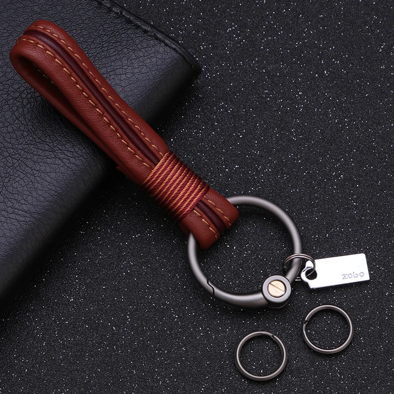 Luxury Lambskin Key Chain Leather Woven Rope Men Women Keychains Classic Car for Key Ring Holder Best Xmas Gift Dropshipping