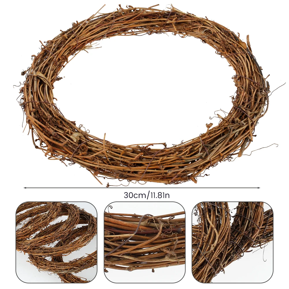 Grapevine Wreath Set, 5 Pieces Natural Vine Branch Wreath for Holiday Craft Wedding Decor Christmas DIY Rattan Wreath Garland