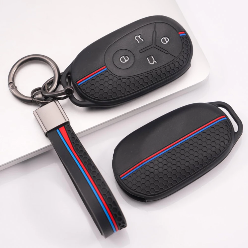 Silicone Key Cover With Wrist Strap For Geely EX2 GEOME EX2 MMEX2 Max Xingyuan Galaxy Light Star Wishes Proton EMAS Easy Install