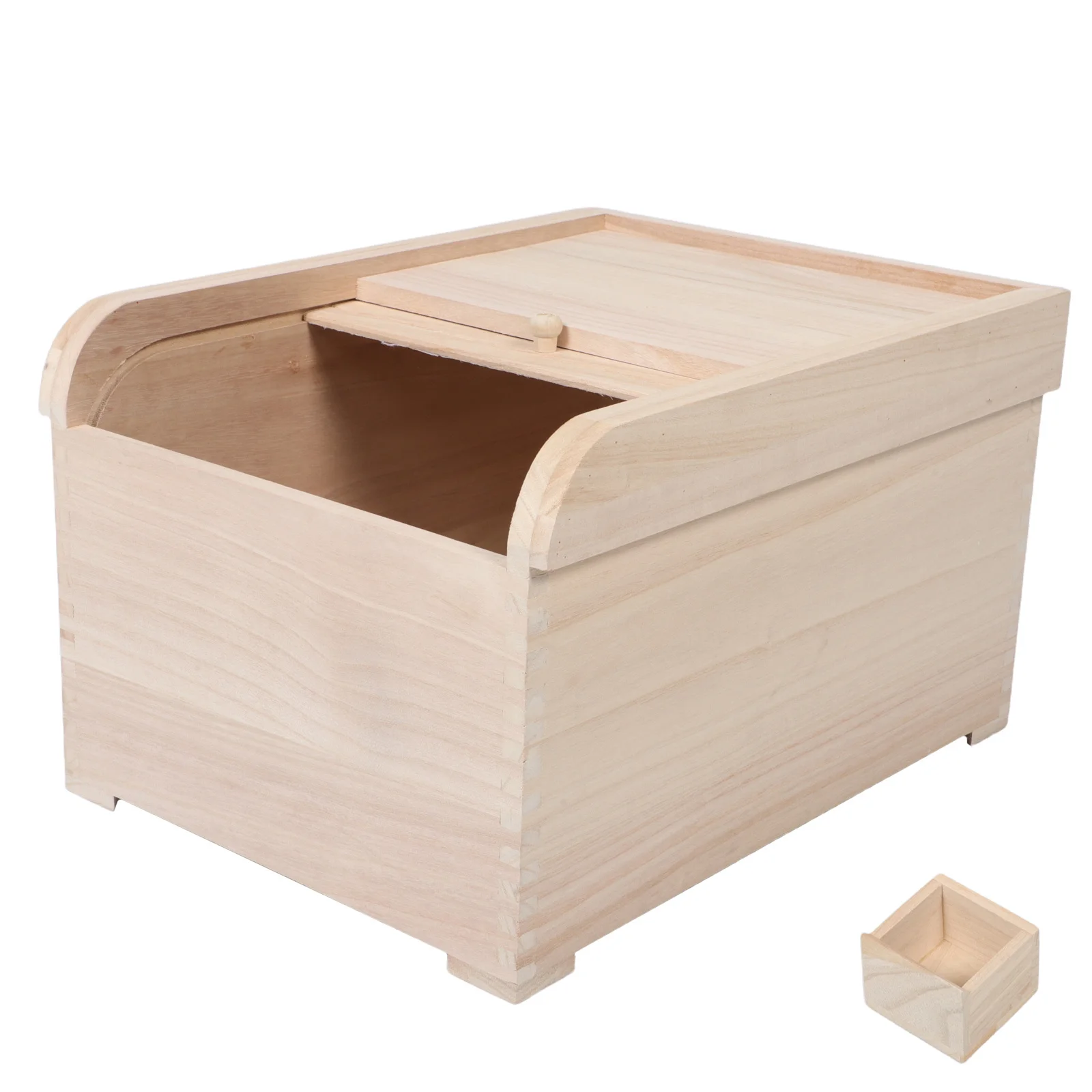 حاوية تخزين الأرز الخشبية سعة كبيرة 15 كجم دلو الأرز الخشبي الصلب تخزين الحبوب المختومة منظم الطعام الجاف استخدام المطبخ #1