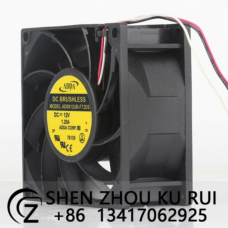 AD0812UB-F73DS ADDA 5V 24V 48V DC 12V 1.20A AC EC 8038 80X80X38MM 8CM 3-wire high air volume speed violent inverter cooling fan