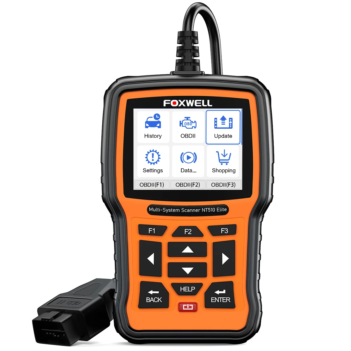 FOXWELL OBD2-Scanner, Diagnosegerät für alle Fahrzeugsysteme, bidirektionaler aktiver Test, Reset-Funktionen, Codeleser mit 1 kostenlosen Fahrzeugmarken-Software