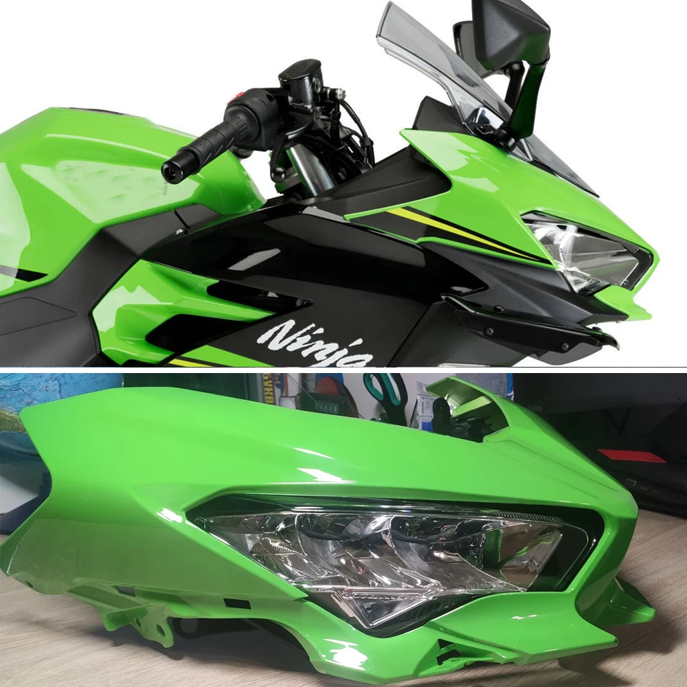 

Motorcycle Upper Nose Fairing Cover Cowl for Kawasaki Ninja 400 Headlight Assembly Front Headlamp LED Head Light 2018-2022 2023