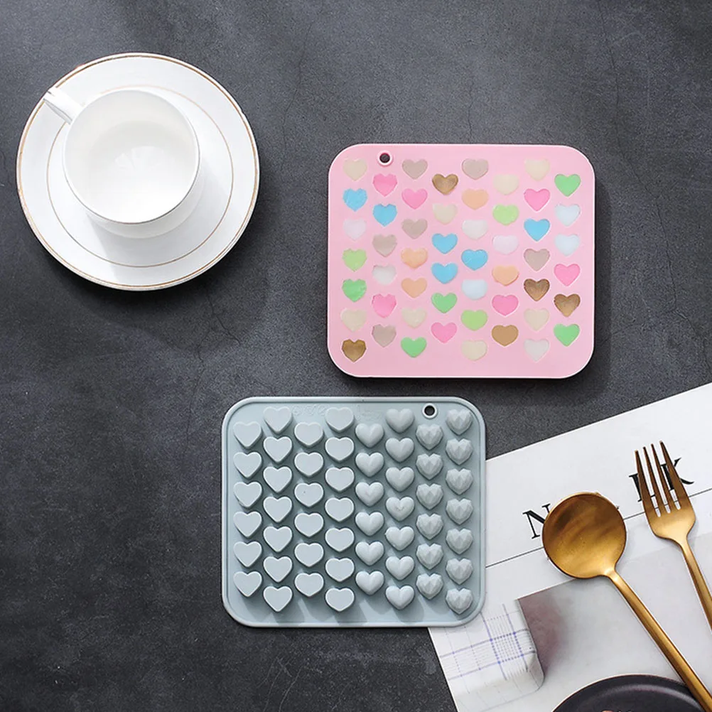 

2pcs Heart Silicone Molds Baking Chocolate DIY Candy Jelly Multi-Function Non-Stick Heat Resistant Easy Stripping Wax Melt Mold