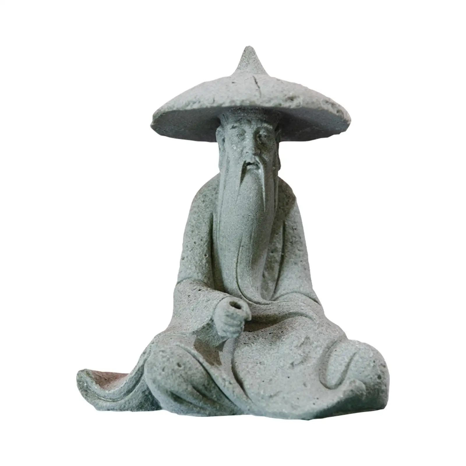 Fish Tank Traditional Fisherman Resin Sculpture Bonsai Decoration Mini Garden, Fairy Garden Use Landscaping Wide Application