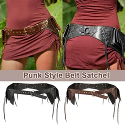 Medieval Steampunk PU Leather Waist Pouch Bag Unisex Handmade Belt Satchel Larp Bag Viking Knight Pirate Cosplay Waistbag