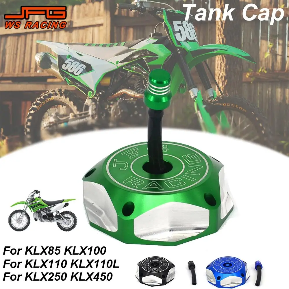 

CNC Gas Fuel Tank Cap Motorcycle For KAWASAKI KFX450R KLX450R KX250 KX250F KX450F KX85 KX100 KLX110L KXF250 KXF450 Dirt Pit Bike