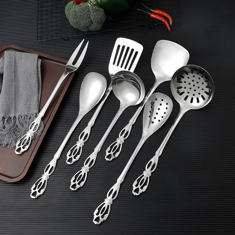 

Stainlesssteel kitchen utensils, household kitchen, nonmagnetic spatula, rice spoon, cooking spatula, table, thickened meat fork