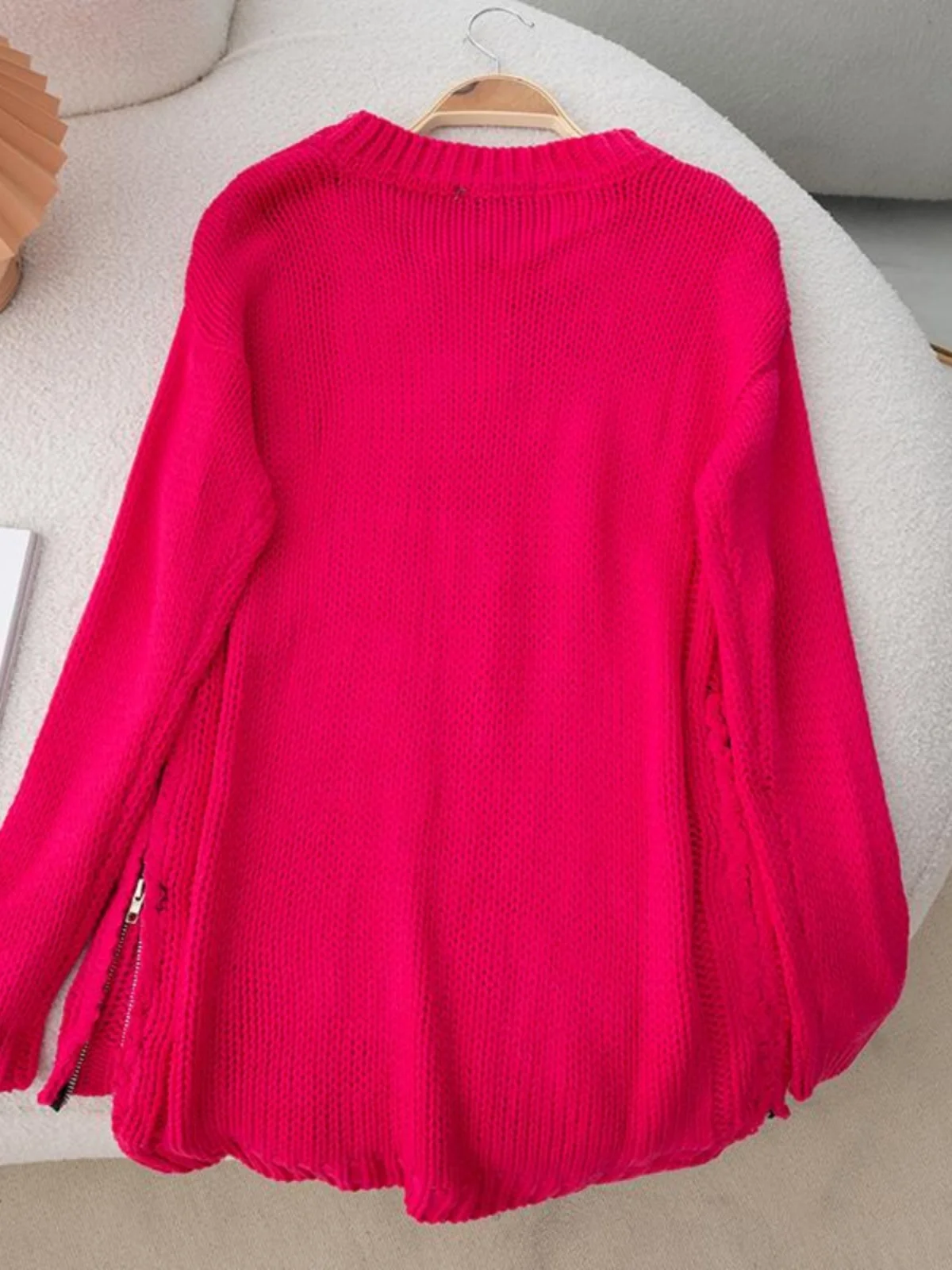 Women's Autumn Winter Overhead Knitwear Long Sve round Ne Pure Color Innerwear Outerwear irt College Sle Street Faion