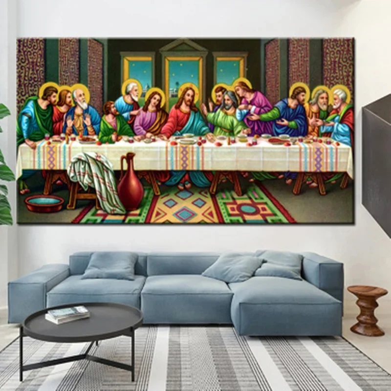 

DIY full Diamond Embroidery,Round Diamond The last supper jesus christ Living room decoration rhinestone beads Diamond painting