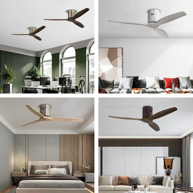 

‌52 Inch Retro Ceiling Fan Silent DC Motor 3 Wooden Blades Air Circulation System For Restaurant Hotel Office Home No Light