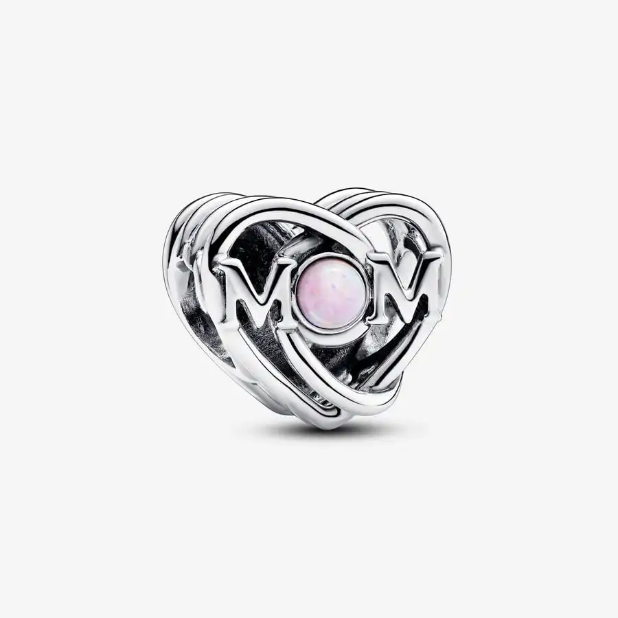 100% 925 Sterling Silver Love Mom Pendant Forever Love Beads for Original Pandora Charm Bracelet DIY Jewelry Mother\'s Day Gift