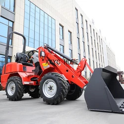 Mini Compact Boom Loader 1 Ton 2  3  5 Front End Wheel Loaders With Ac With Backhoe customized