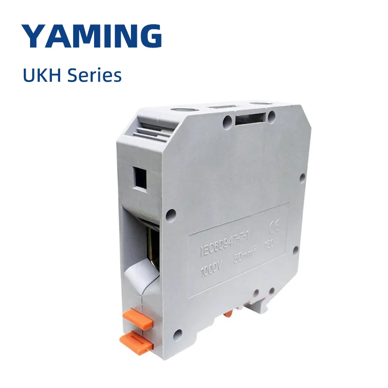 50/95/150mm2 Terminal Block UKH-95N DIN Rail Mounted Connection Electrical Conductor Clipline Wiring Barrier 1000V