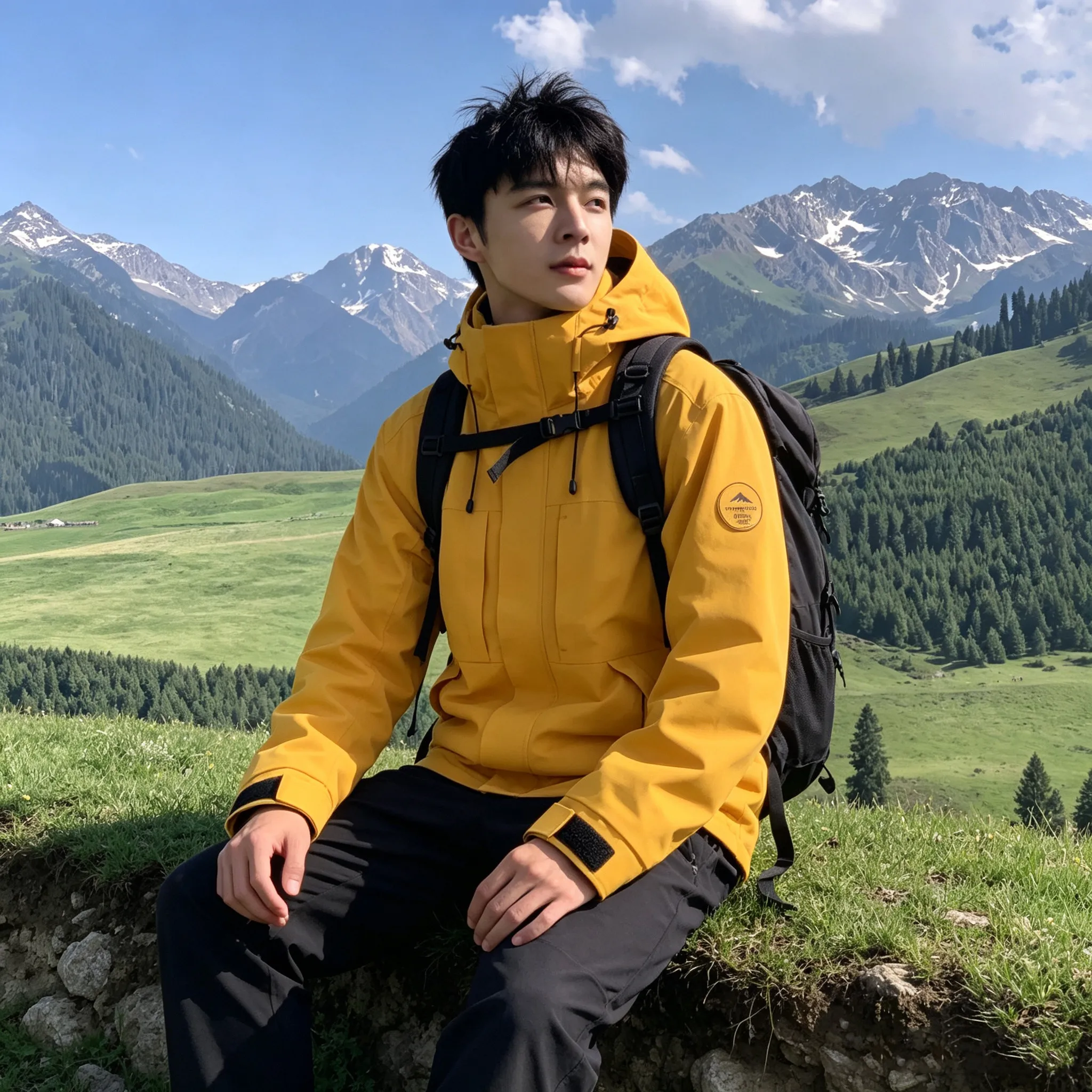 Outdoor Three-in-One Detachable Inner  Hooded Jacket Men's Spring Autumn Winter Windproof Water-resistant Mountain Clim...