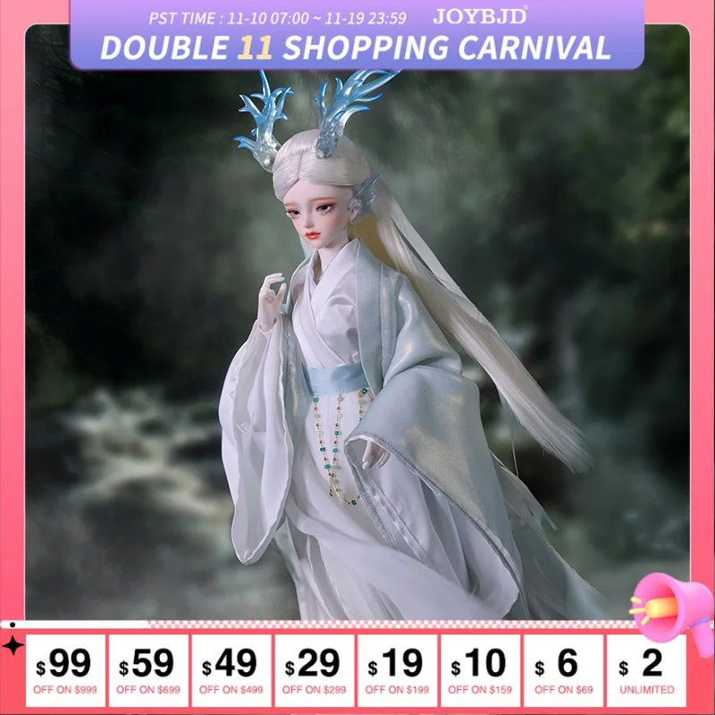 

Uranus BJD Doll 1/4 Fairy Doll In Chinese Mythology With Dragon Horns Human Body Dolls Fullset Toys Gift Dolls