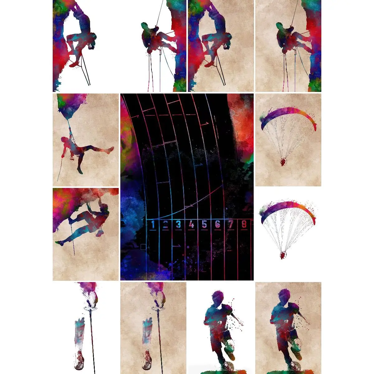 Passion Collection Sport Wall Decor - Climbing Enthusiast Art Poster, Dynamic Athlete Print for Home Decor