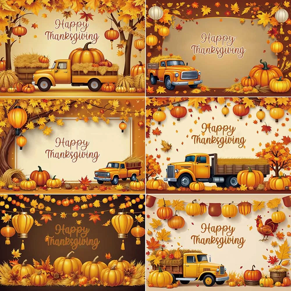 

MOON.QG Thanksgiving 2024 Photography Backdrop Children Autumn Farm Pumpkin Photozone Background Photo Studio Photobooth Props