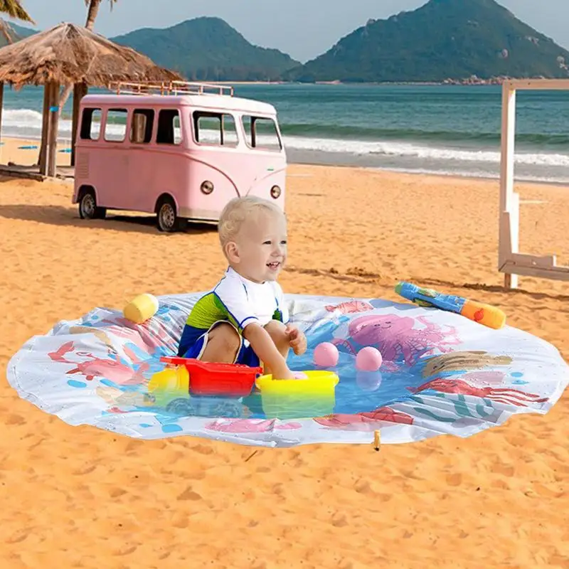 Beach Pool For Toddler Toddler Paddling Pool Beach Mat With Water Bucket Sandproof Water Play Summer Toy For Boys Girls Child