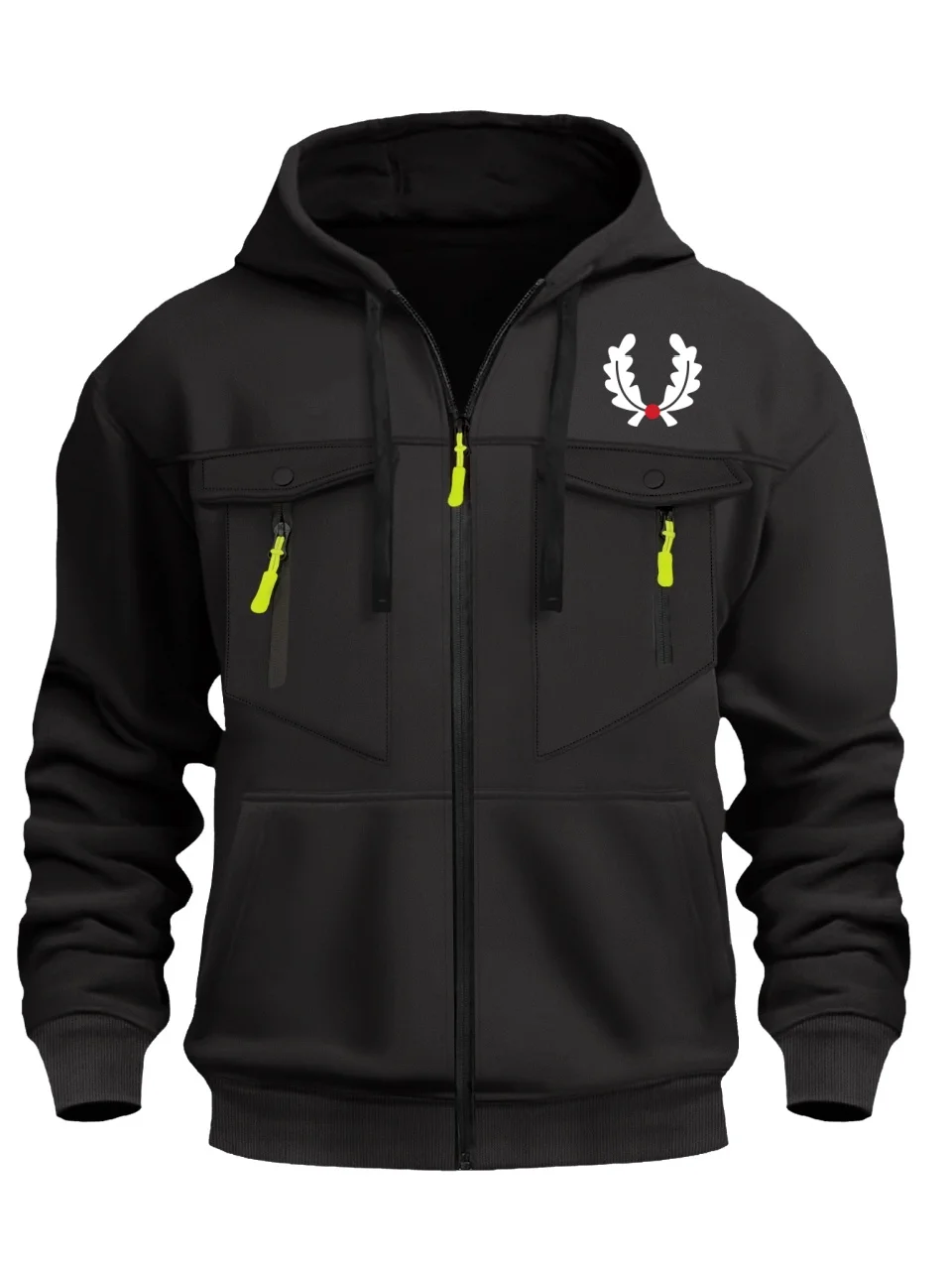 

2025 New Men Zip Up Hoodies Casual Fleece Sweatshirt Half Dome Full Zip Hooded Sweatshirt Autumn Winter Hoodies Mens Clothing