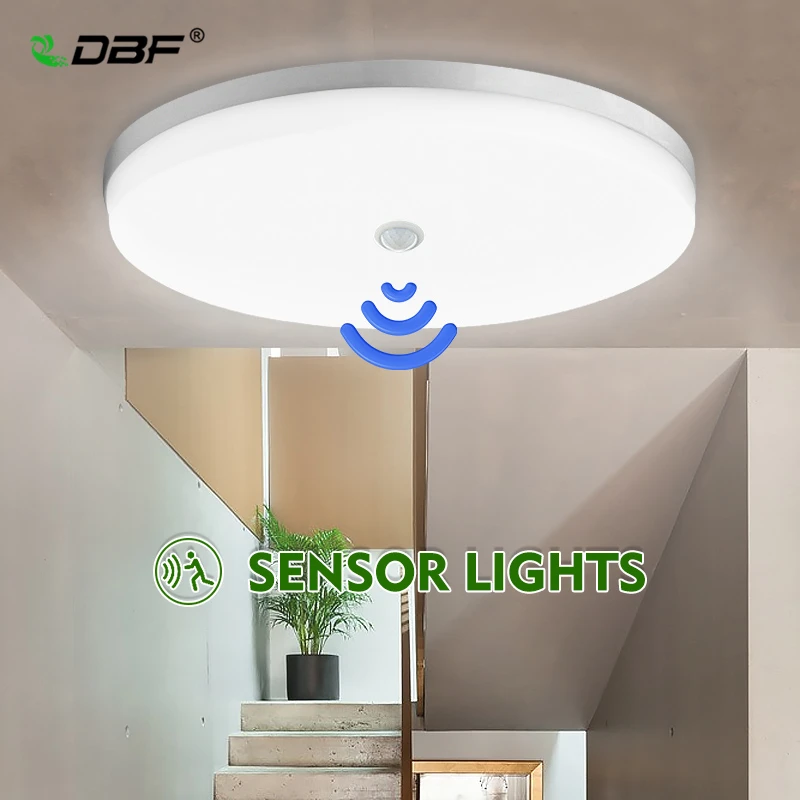 

[DBF]Ultra-thin Round LED Ceiling Lamp Living Room AC110V 220V 36W 24W 18W Smart Human Motion Sensor Ceiling Lights For Bedroom