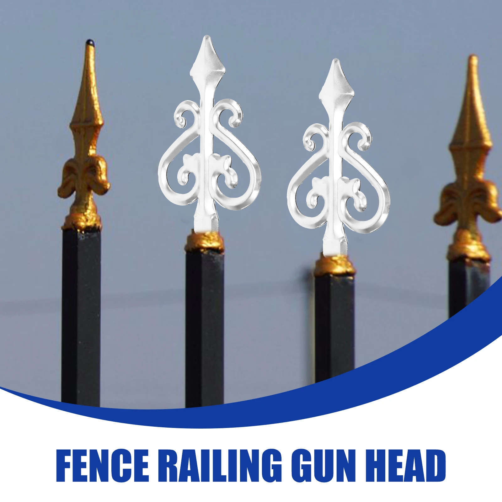 

4Pcs Modern Fence Finials Aluminum Metal Post Toppers for Household Railing Yard Garden Border Decor Fence Finials