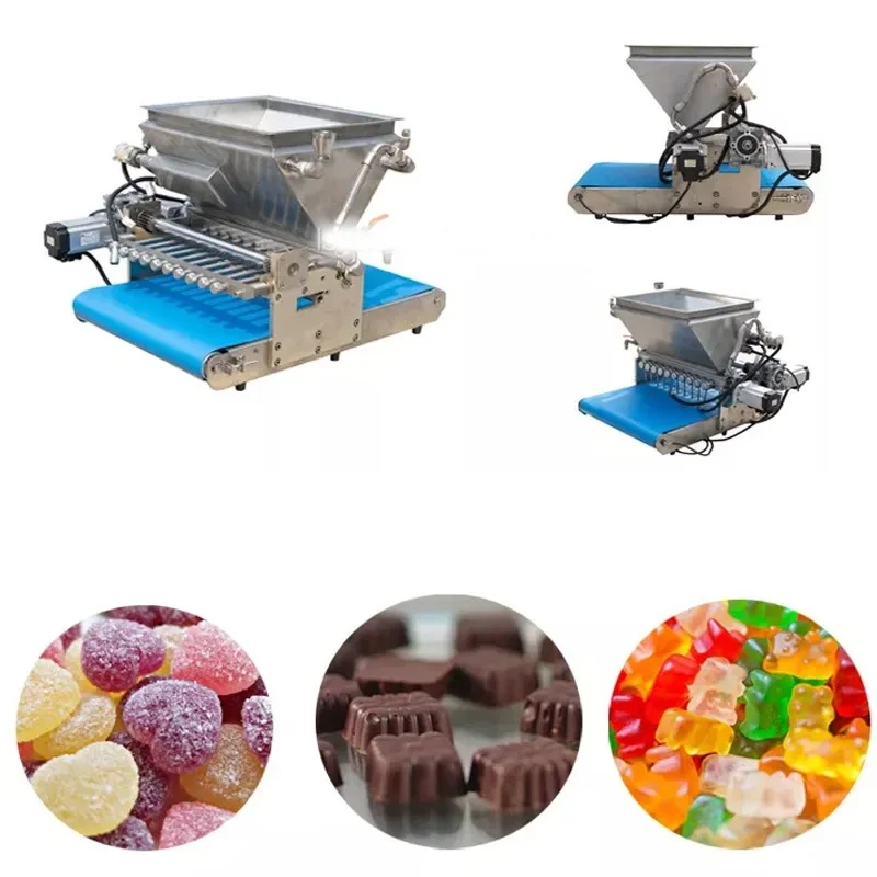 YG Brand New Chocolate And Rainbow Swirl Lollipops Candy Making Machine Juicy Soft Jelly Gummy Bear Candy Lollipop Make Machine