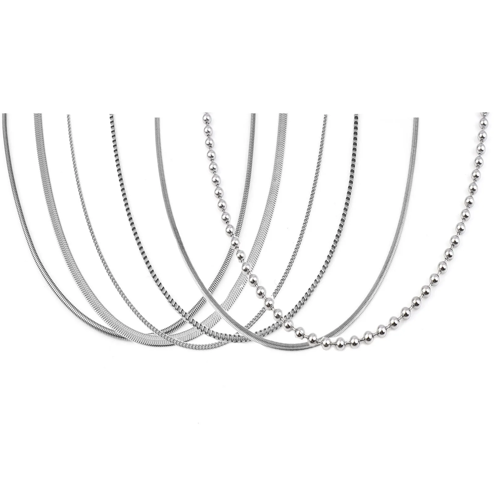 DoreenBeads Stainless Steel Snake Chain Lobster Clasp Necklace Silver Color Link Chain Necklace For Women Men Gifts 60cm,1Piece
