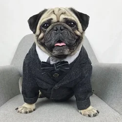 Hund Anzug Gentleman Pet Kleidung Hochzeit Weste Set Formalen Shirt Für Small Medium Large Hunde Französisch Bulldog Welpen Outfit Mops kostüm