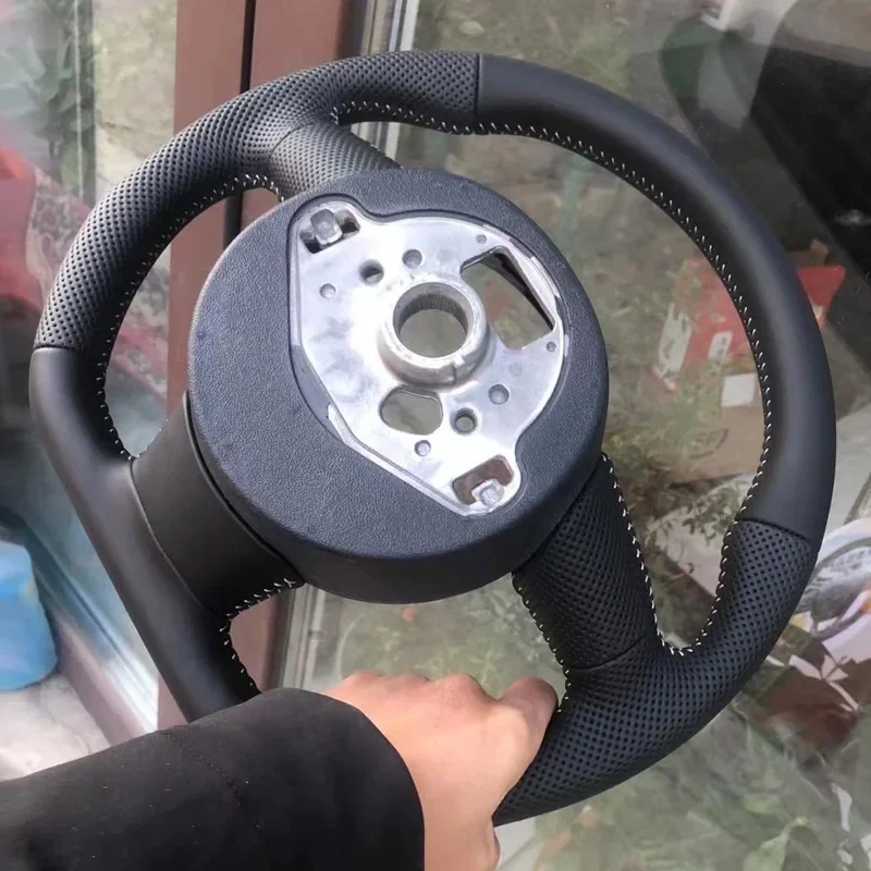 Geperforeerd Stuurwiel Platte Bodem Stuurwiel Campagne Montage Voor Audi A3 A4 A5 S4 S5 Q3 Q5 Q7 Met Peddel