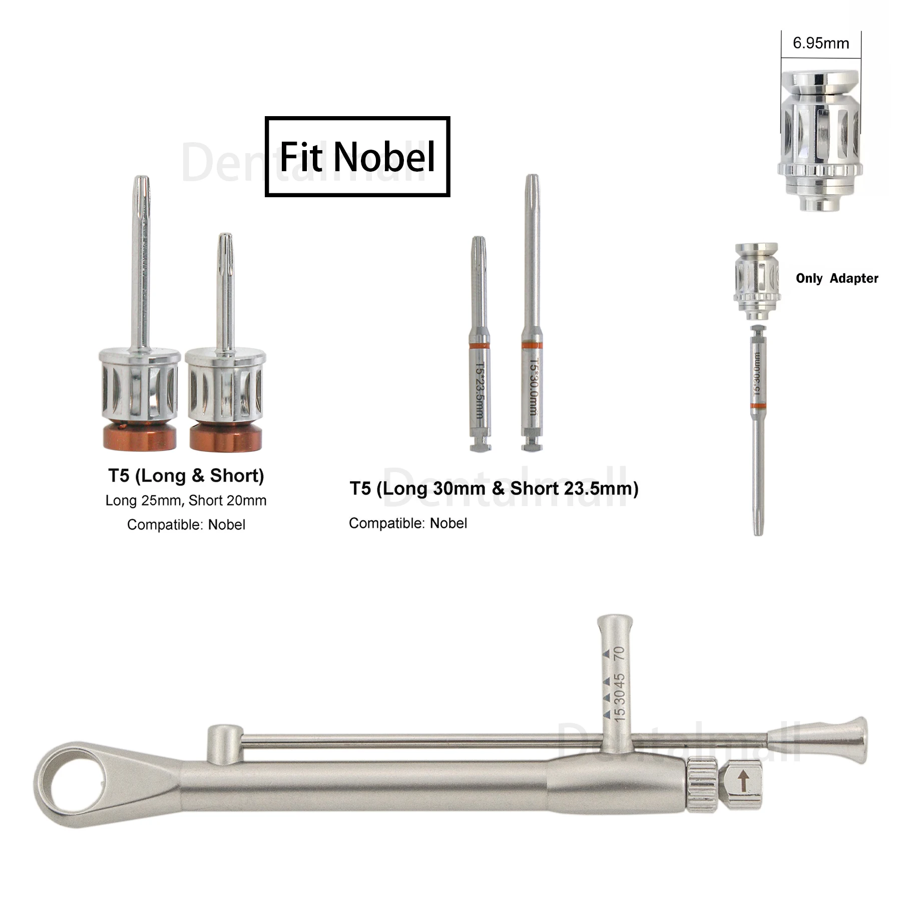 

Implant Screwdriver Nobel T5 Hex Driver Torque Dental Wrench Ratchet Manual Adapter