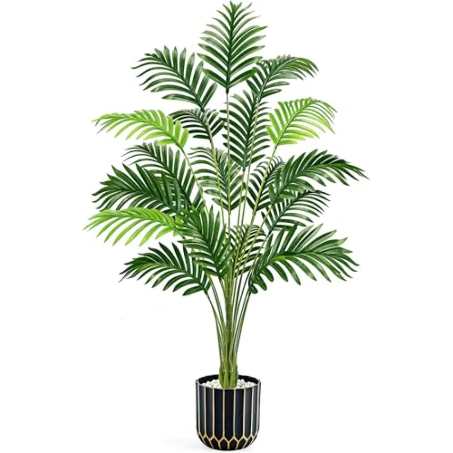 

44" Fake Palm Tree Artificial Tree Faux Plant for Indoor and Outdoor Home Office Living Room Porch and Balcony Decor