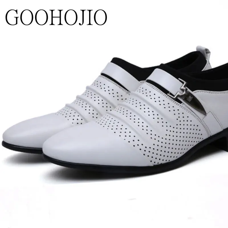 Hollow Out New Fashion Business Dress Men Shoes Classic Leather Men\'S Suits Shoes Fashion Slip-up Dress Shoes Men Oxfords