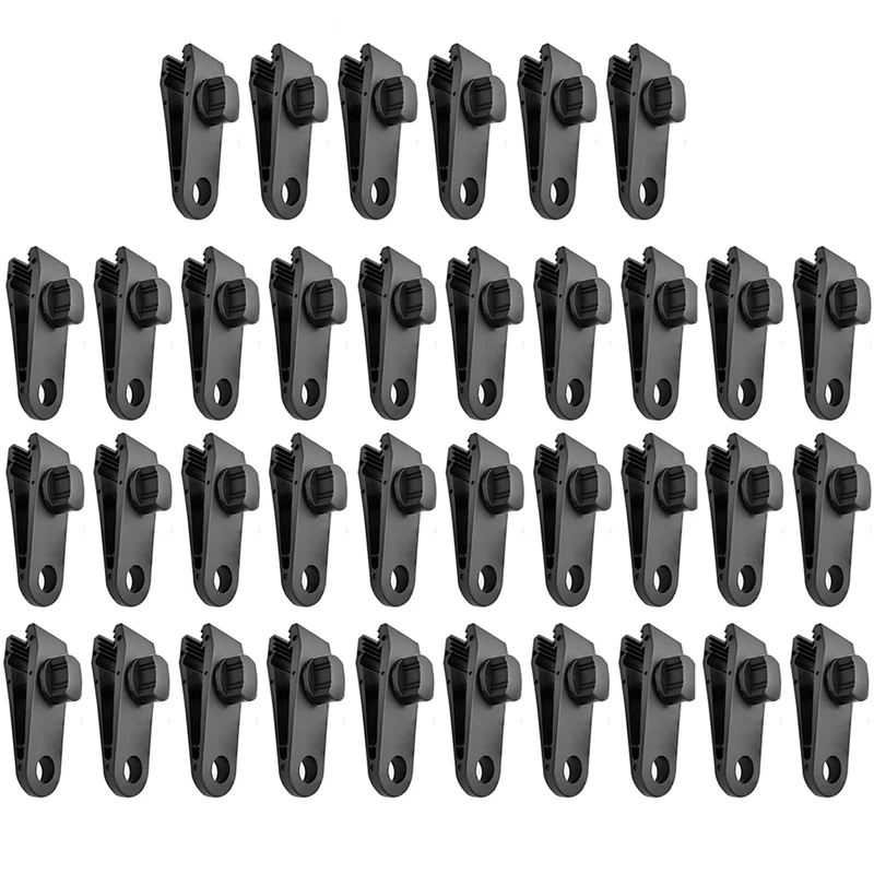 A74E-36 Pcs Tarp Clips Heavy Duty Lock Grip, Tarp Clamps, Fit For Camping Tent,Awnings, Car Cover,Pool Cover, Boat Cover