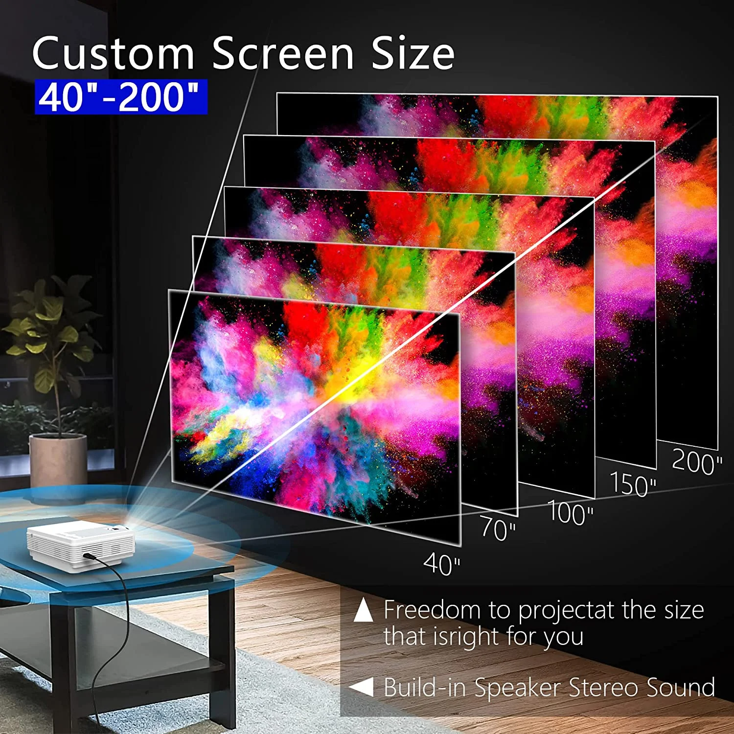 4k Projector With Wifi And BT5 - Home Cinema Compact review and price