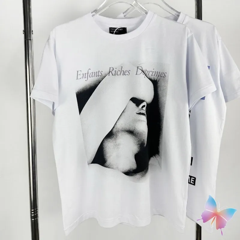 

Cotton ERD Tshirts Face Covered Portrait Signature Letter Logo Fashion Street Cleanfit Retro Casual Loose Men Women Short Sleeve