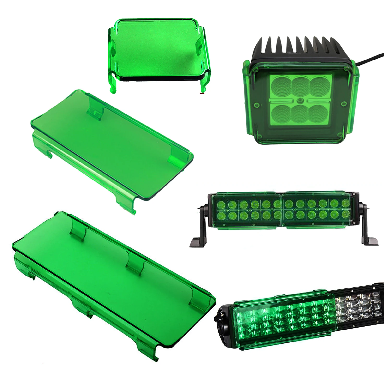 3/6/8inch Green Lens Cover Dustproof Protective For Cube Pods/Led Light Bar/Offroad Work Driving Hunting Fishing Emergency Signa