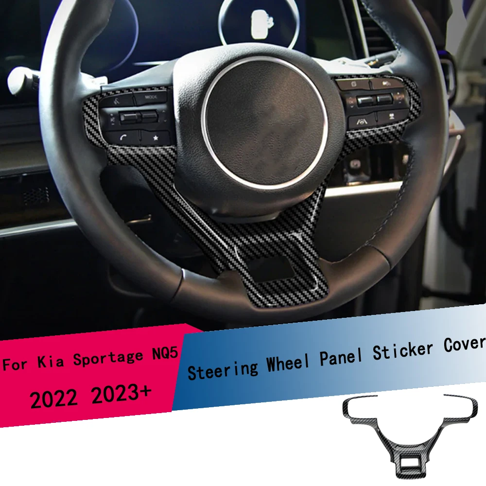 Für Kia Sportage NQ5 2022 2023 2024 Lenkrad-Panelrahmenabdeckung Dekorationsaufkleber Carbonfaser-Verkleidung Innenraum-Zubehör