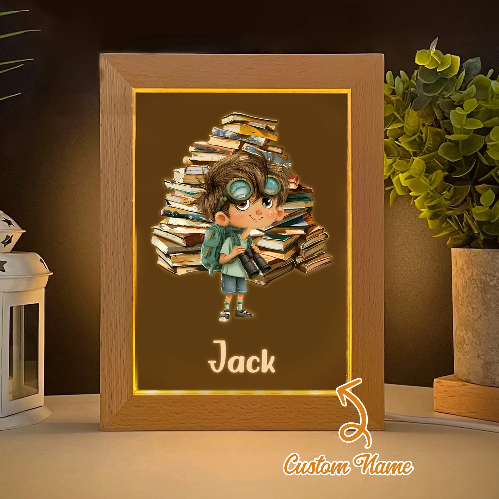 

Customized Boy Name LED Night View Photo Frame Personalized Gift Family Living Room Bedroom Dining Room Home Decoration