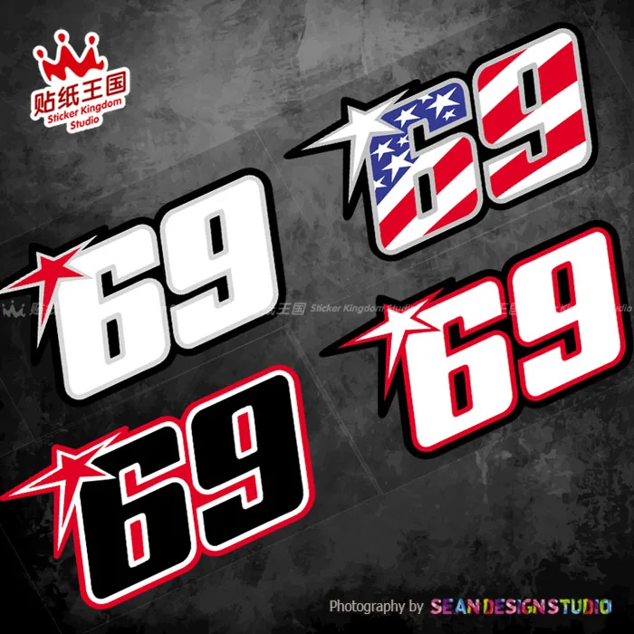 For GP Nicky Hayden 69 Helmet Motorcycle Motocross Motorbike Decals Waterproof Stickers No 02