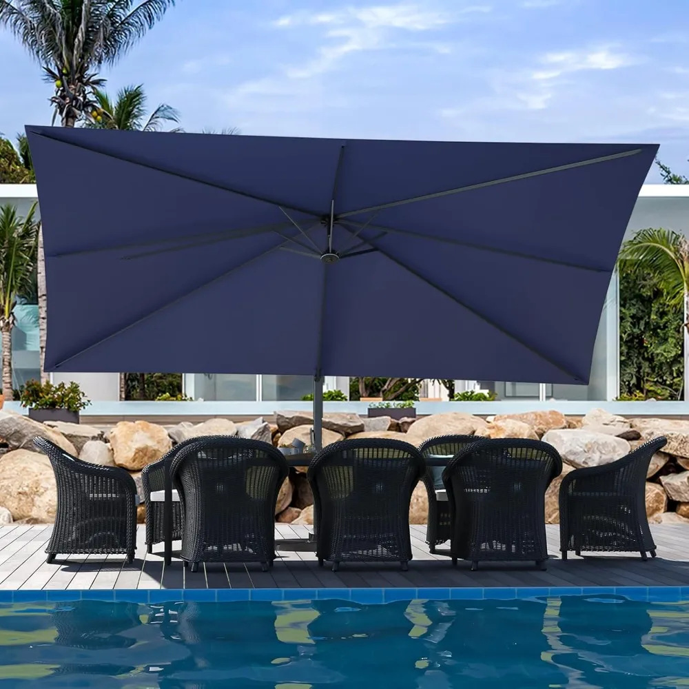 

Extra Large 10' X 13' Cantilever Patio Umbrella, 360°Rotation,Rectangular Cantilever Patio Umbrellas, Heavy Duty Windproof Off-S