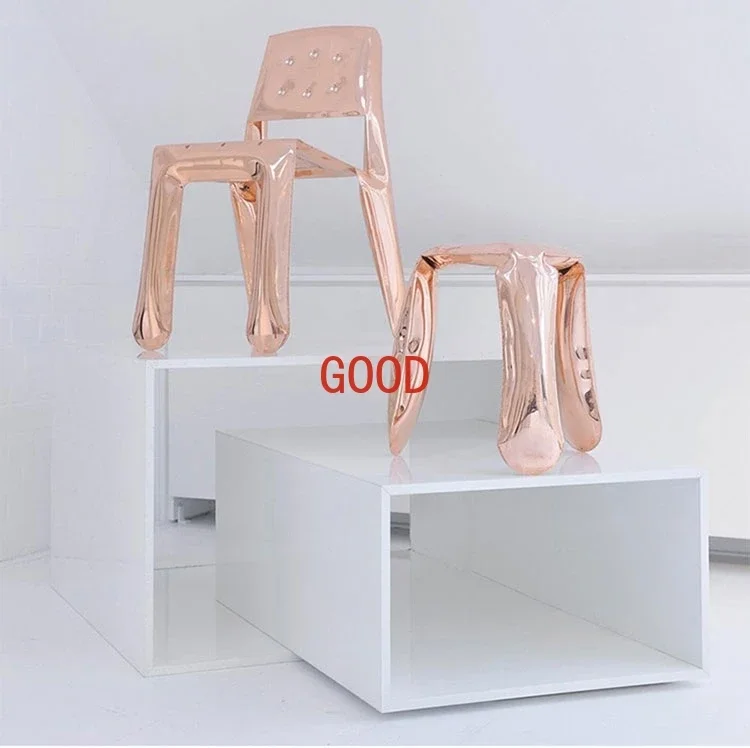 Современный металлический стул для обуви с воздушным шаром из нержавеющей стали под заказ, кресло из ФАП, кресло для отдыха, низкий стул, мебель