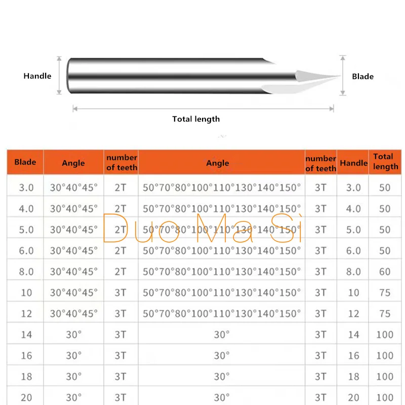 Chamfer Milling Cutter 3-12mm 30 40 45 50 60 70 80 90 100 110 120 130 140 150 Degree Carbide Corner Countersink Chamfering Mill