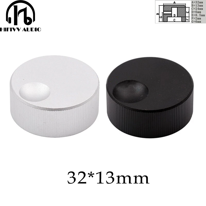 1pcs 32mmx13mm Audio amplifier Speakers Aluminum Volume Potentiometer Knobs Guitar Knob Volume Adjustment Handle