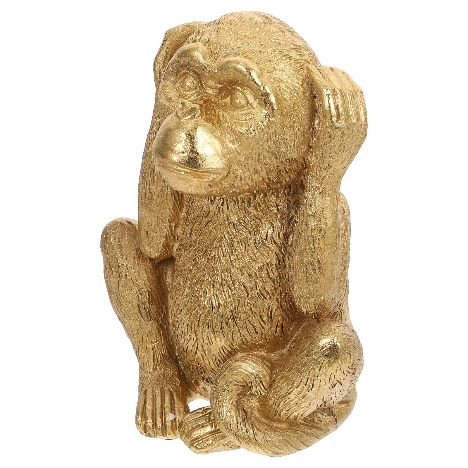 Resin Monkey Statue Decor Small Space-Saving Desktop Ornament for Home Office Bedroom Vivid Exquisite Craft Resin Adornment