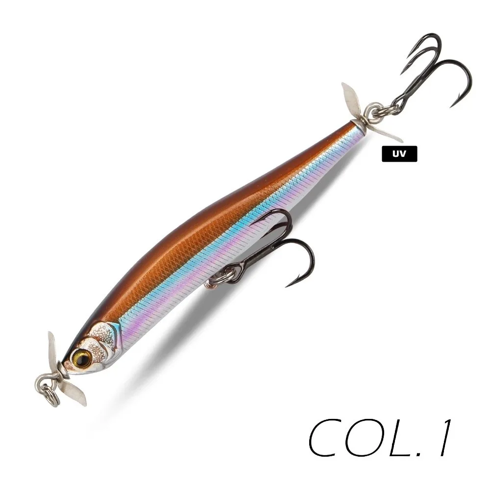 80mm Length Sinking Pencil Lure 9.7g Weight Spinnerbait Design Propeller Bait Wobbler Action Propeller Blade