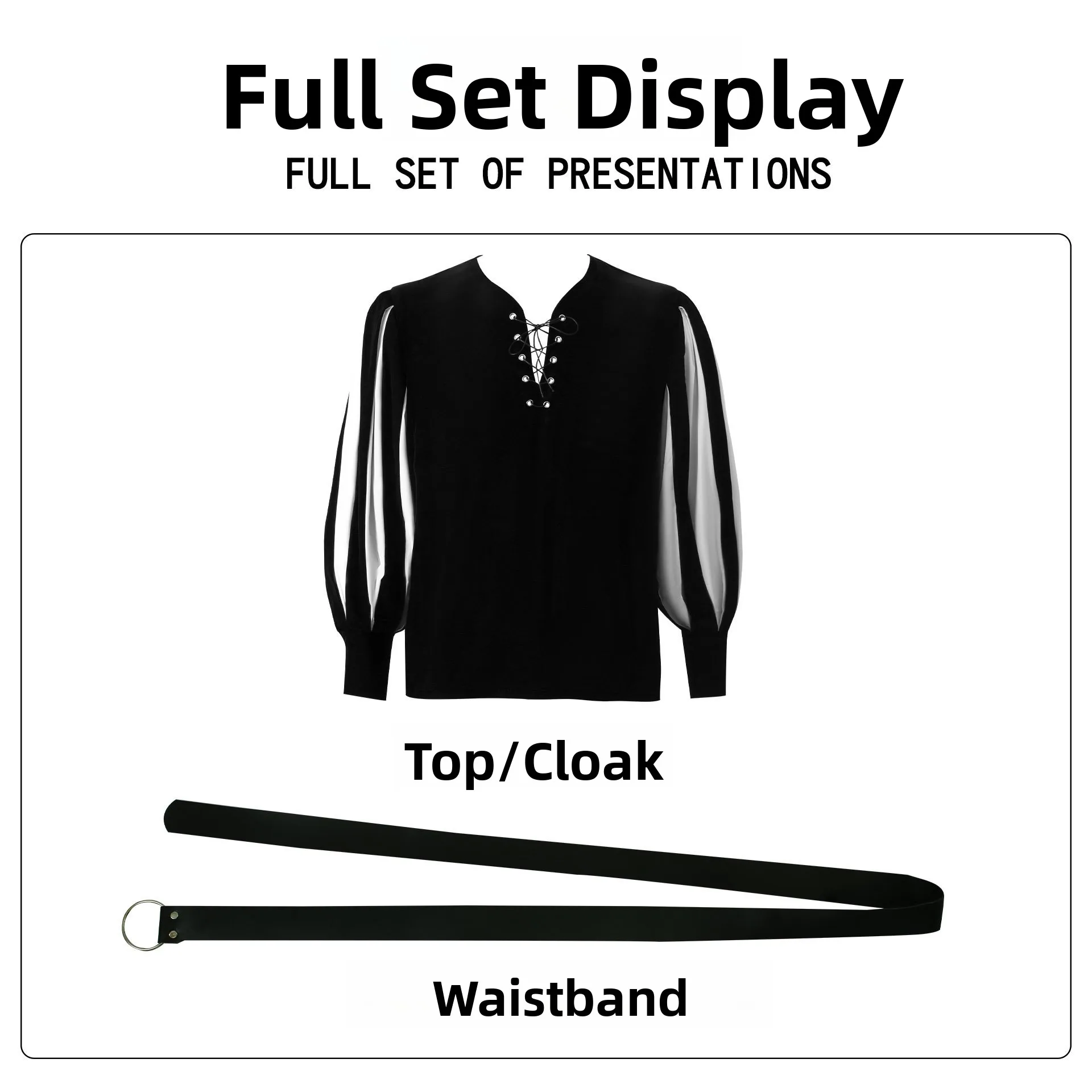 Csa de Performance Medieval Retrô com Estampa Colorida Tie Dye para Cosplay Fsia de loween Vestuário Étnico F